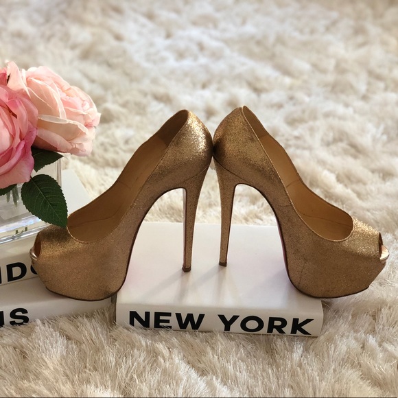 Loubuotin Highness 160 mm Gold glitter platform!! - Picture 9 of 13